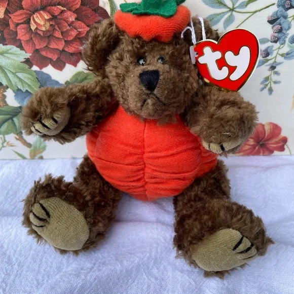 NWT TY Attic Treasures Esmeralda the Witchy Bear and Peter the Pumpkin Bear - Picture 2 of 5
